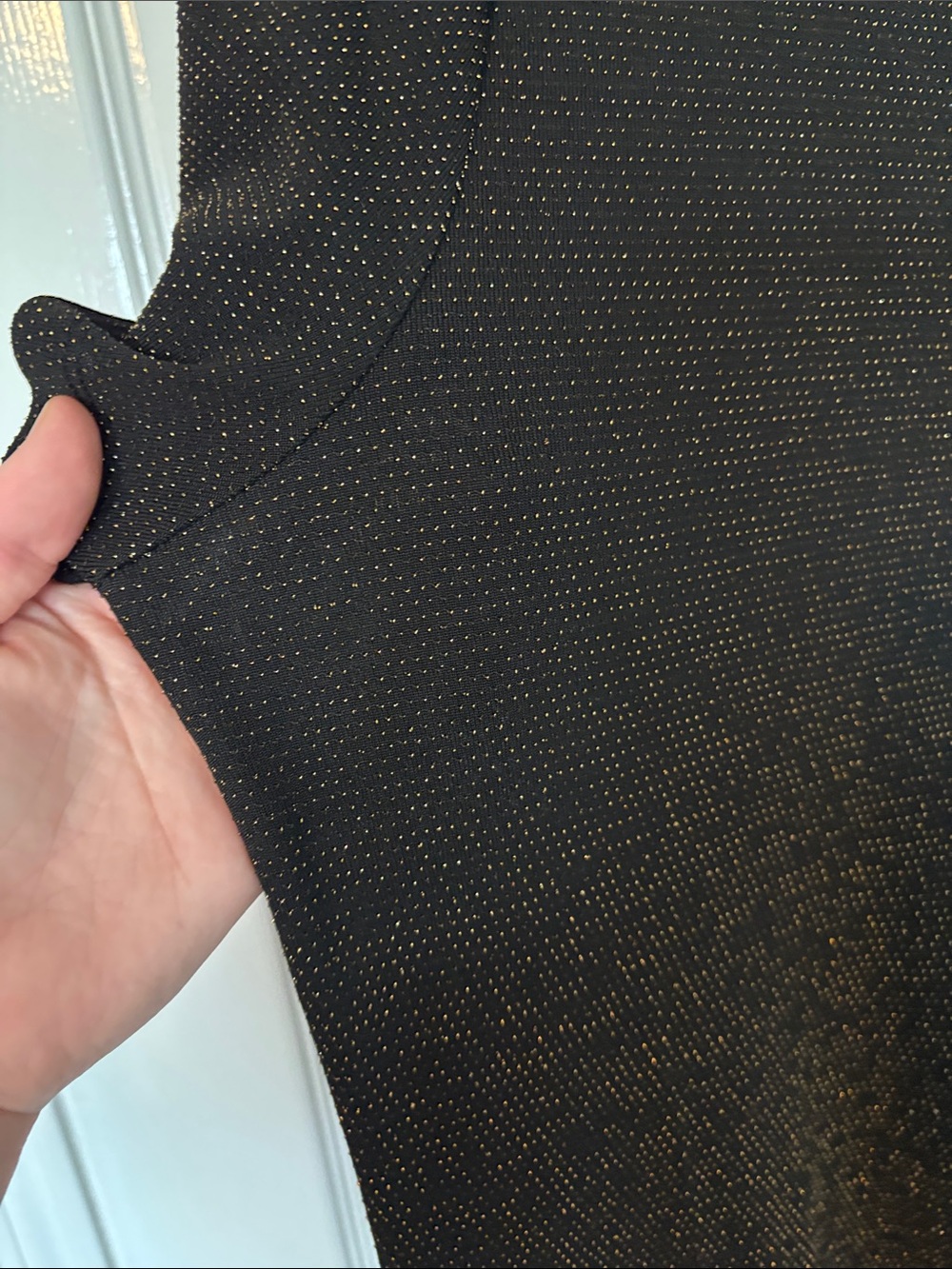 Michael Michael Kors Classic Black and Gold Sparkle Short-Sleeve Midi Dress - Picture 4 of 7